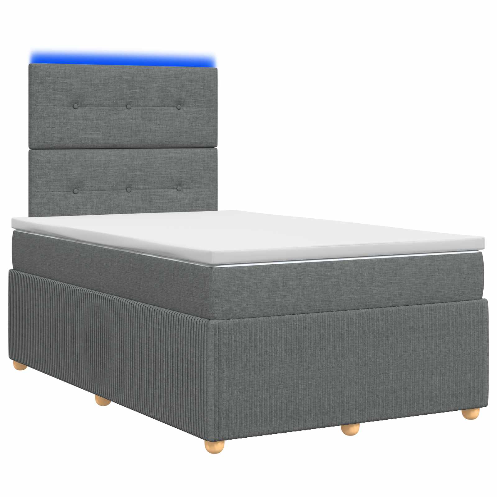 vidaXL Łóżko z box spring LED z materacem ciemnoszary 120 x 200 cm