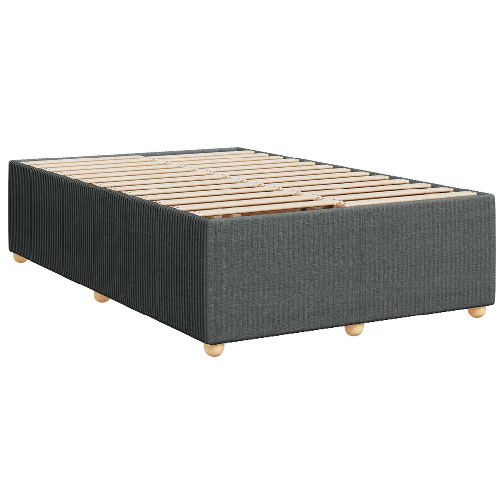 vidaXL Łóżko z box spring LED z materacem ciemnoszary 120 x 200 cm