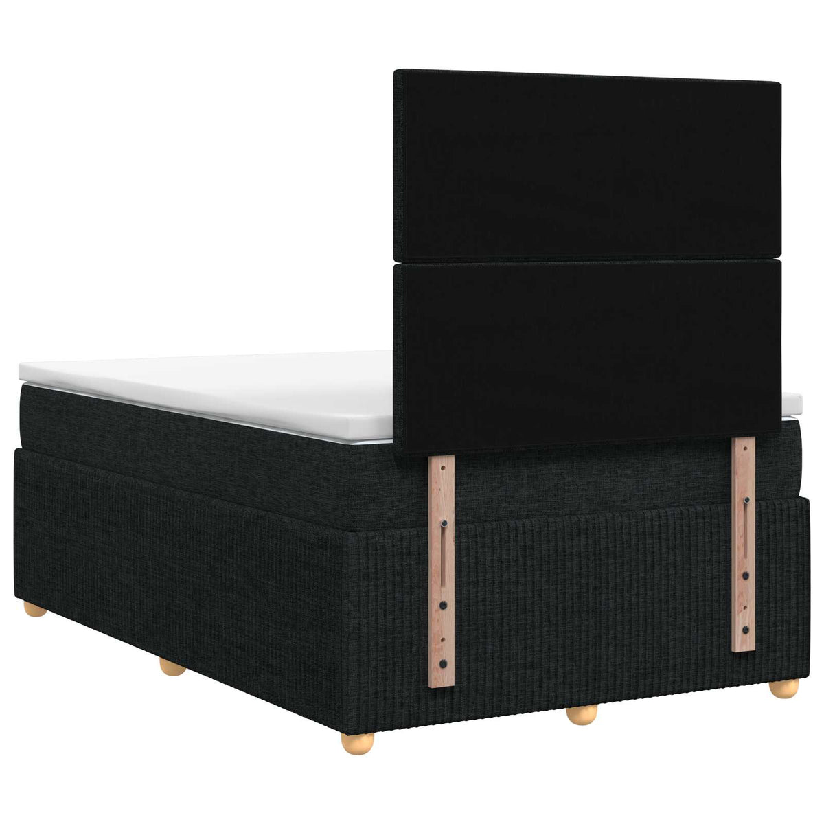 vidaXL Łóżko z box spring LED z materacem Czarny 120 x 200 cm tkanina