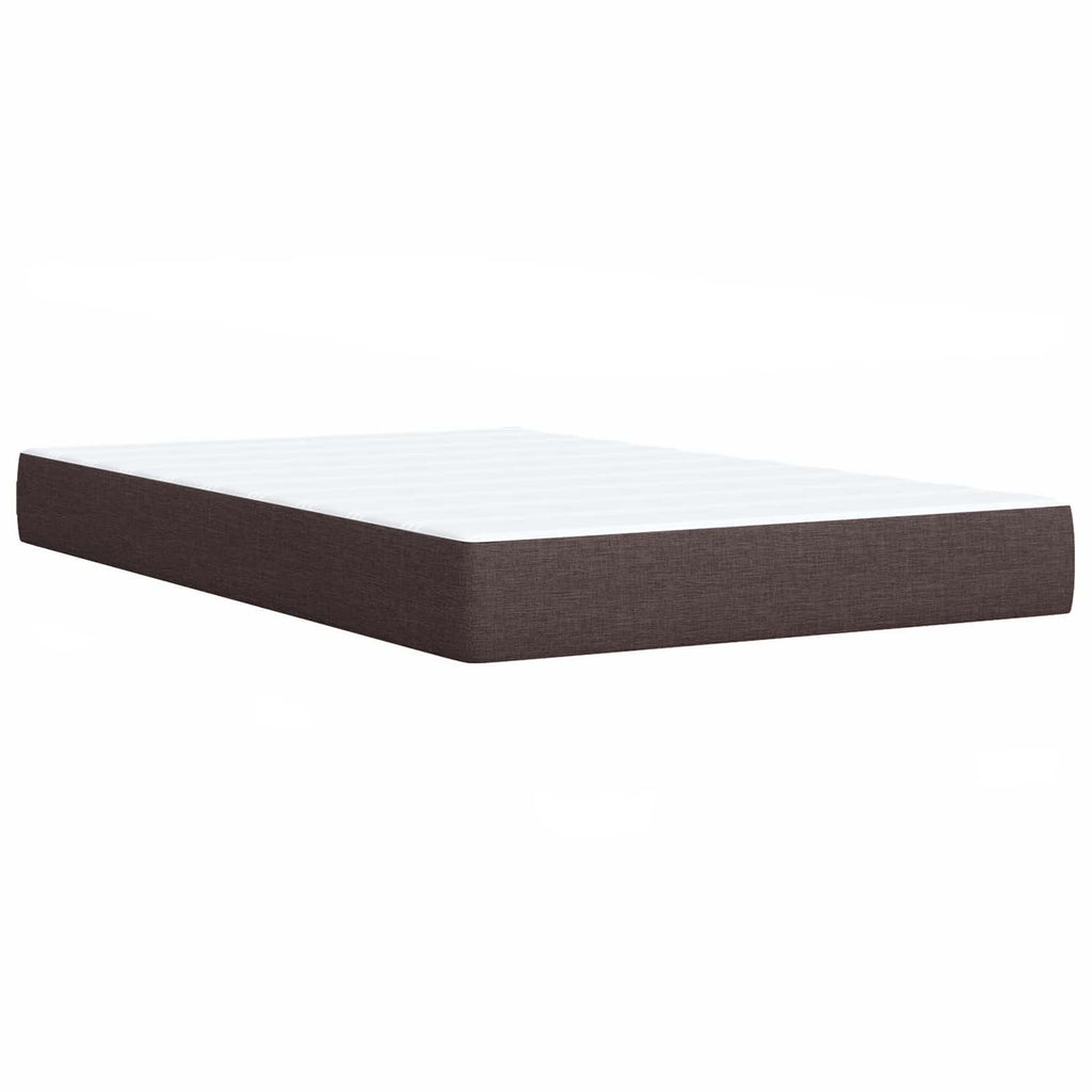 vidaXL Łóżko z box spring LED z materacem Ciemny brąz 120 x 200 cm
