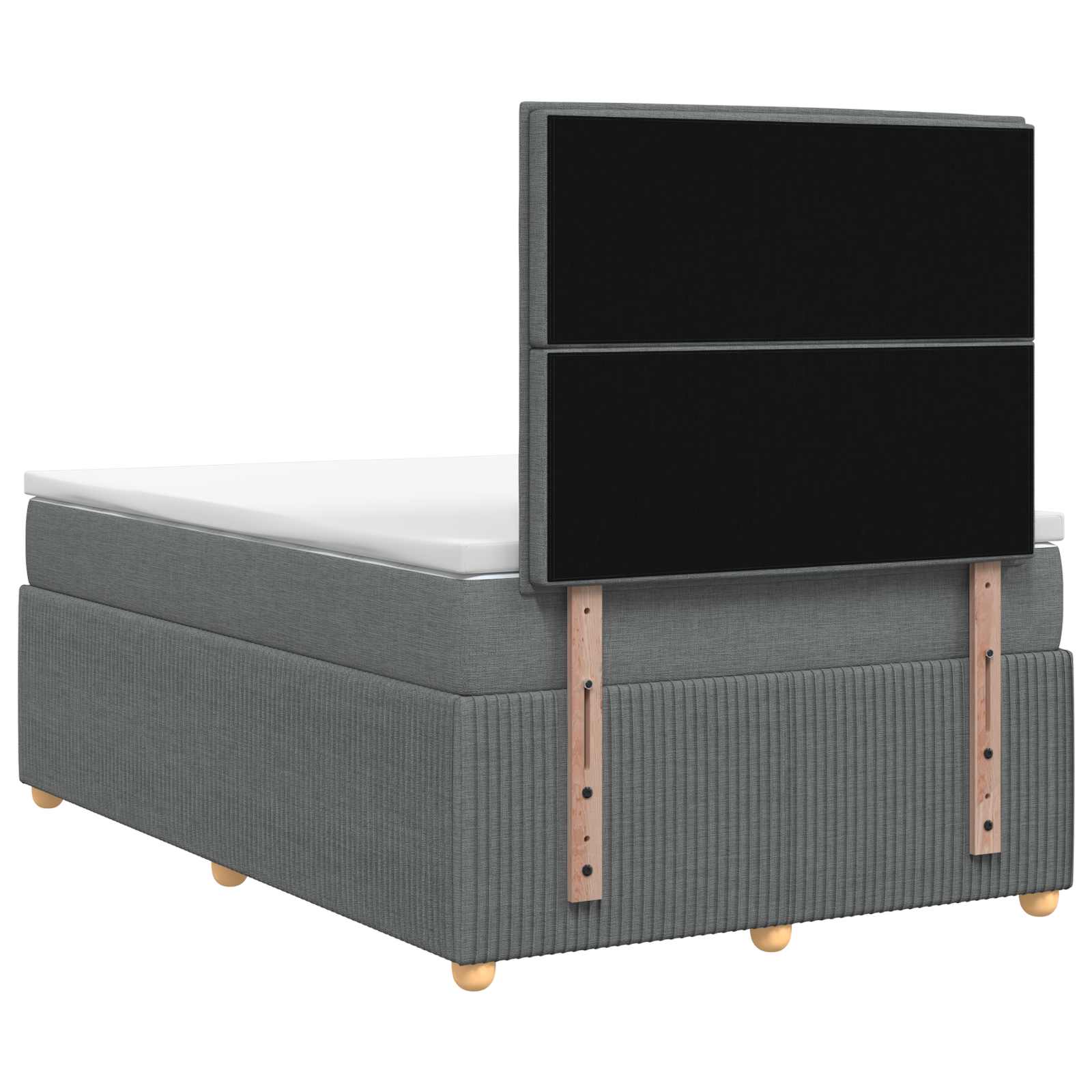 vidaXL Łóżko z box spring LED z materacem ciemnoszary 120 x 200 cm