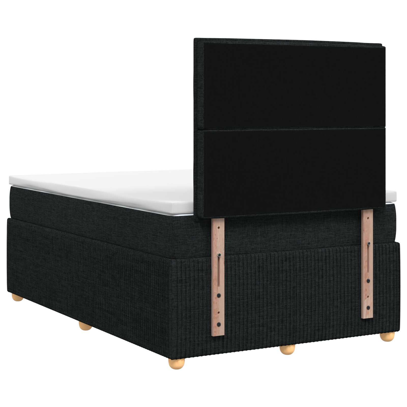 vidaXL Łóżko z box spring LED z materacem Czarny 120 x 200 cm tkanina