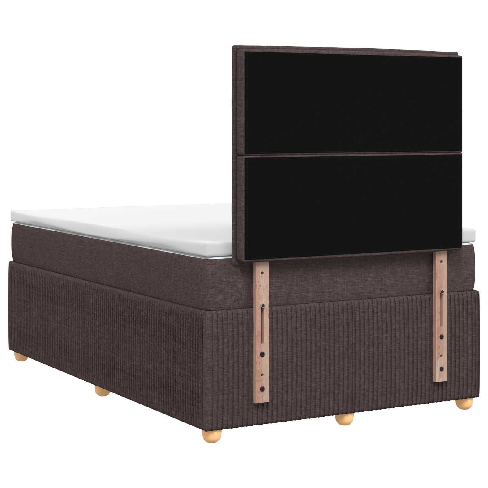 vidaXL Łóżko z box spring LED z materacem Ciemny brąz 120 x 200 cm