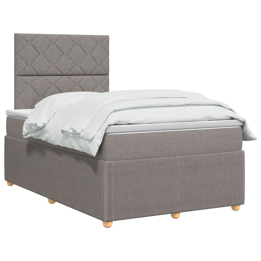 vidaXL Łóżko z box spring LED z materacem Ciemnoszary 120 x 200 cm