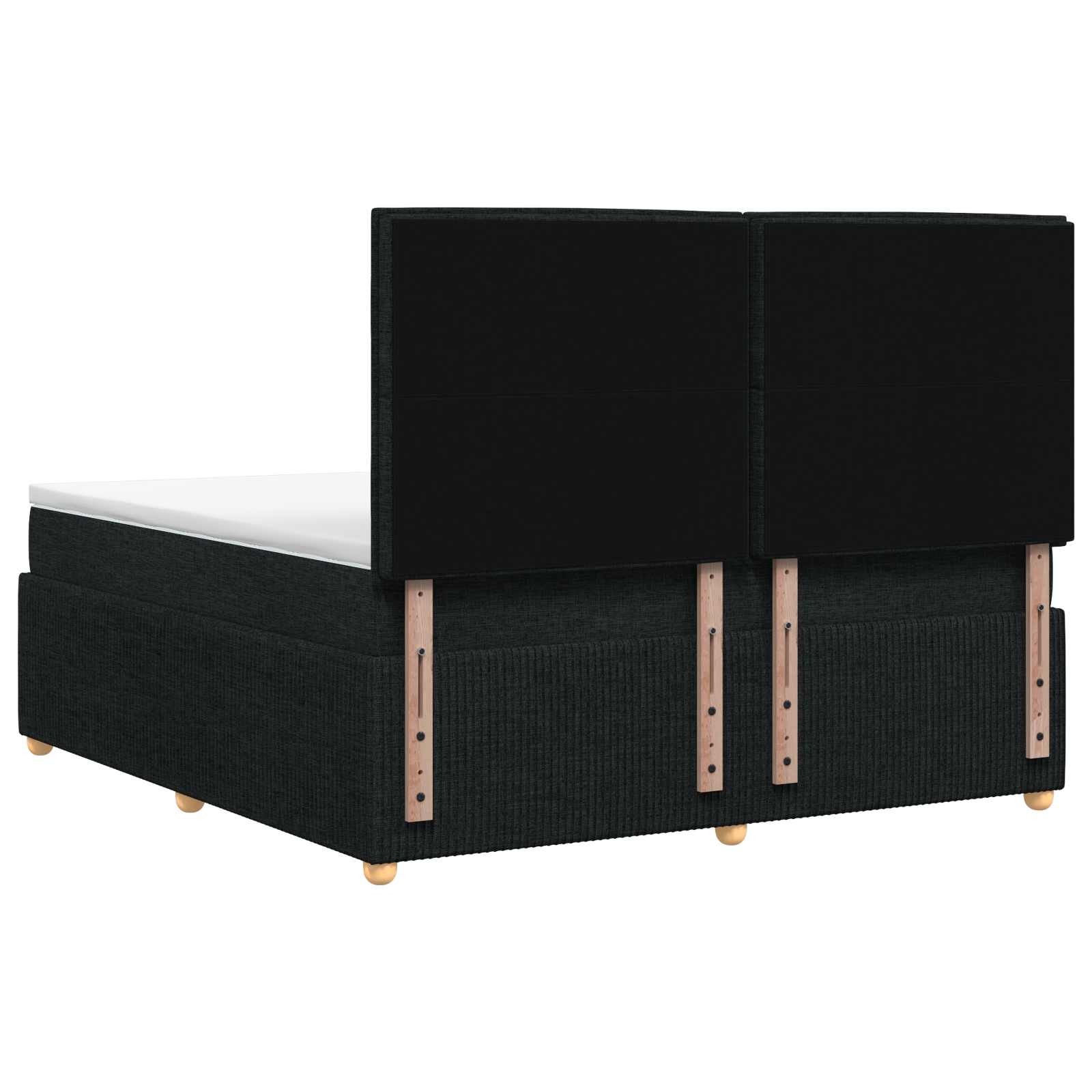 vidaXL Łóżko z box spring LED z materacem Czarny 140 x 190 cm tkanina