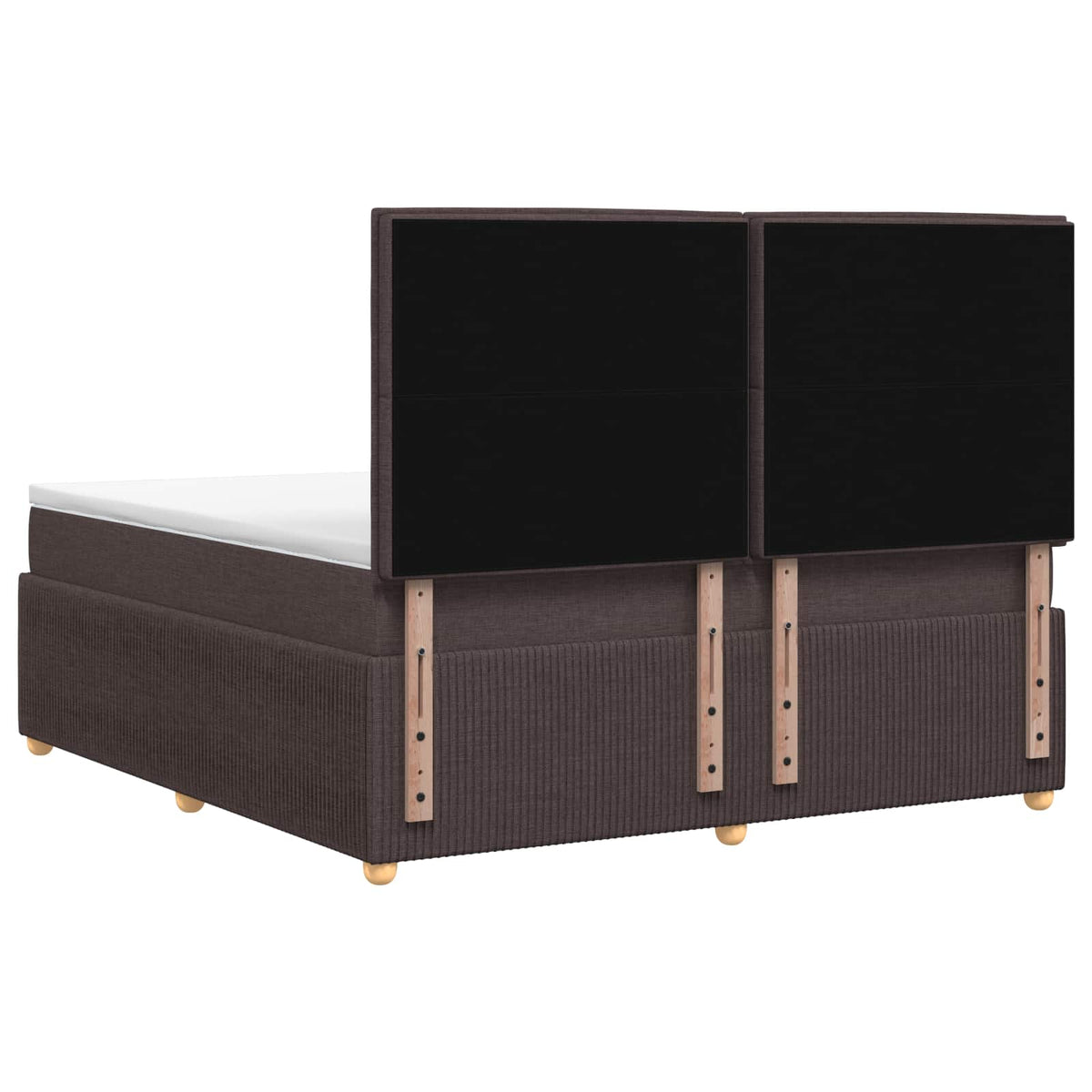 vidaXL Łóżko z box spring LED z materacem Ciemny brąz 140 x 190 cm