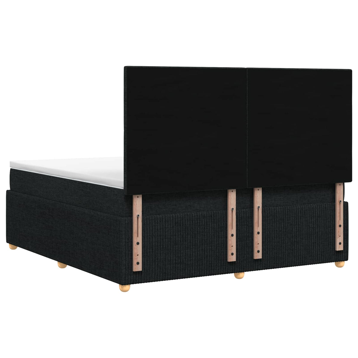vidaXL Łóżko z box spring LED z materacem Czarny 140 x 190 cm tkanina