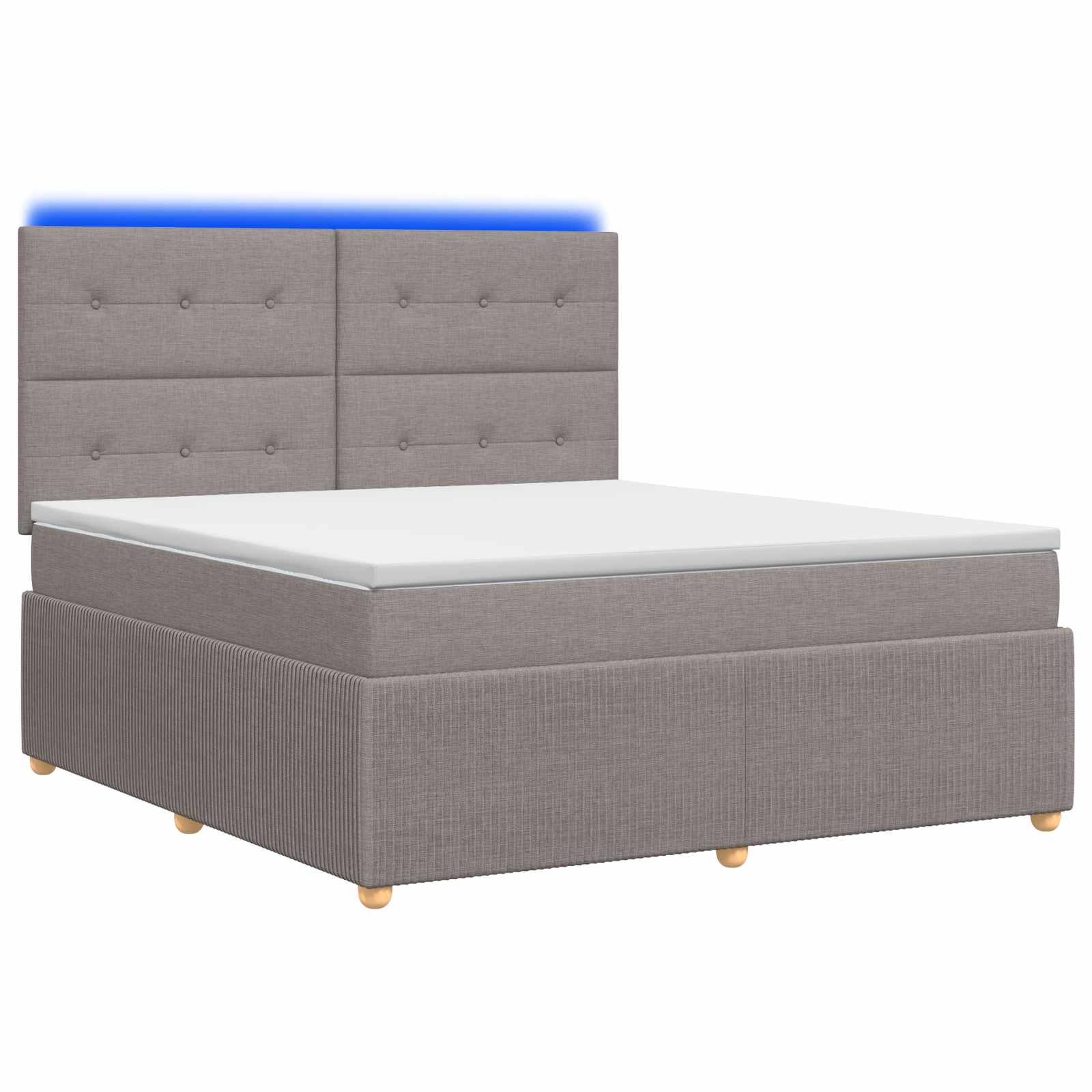 vidaXL Łóżko z box spring LED z materacem Ciemnoszary 140 x 190 cm