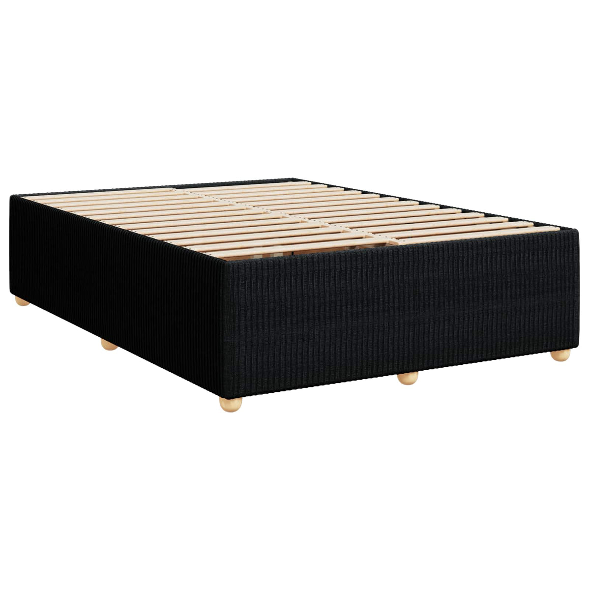 vidaXL Łóżko z box spring LED z materacem Czarny 140 x 190 cm tkanina