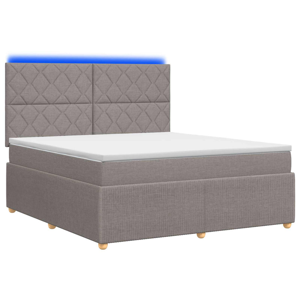 vidaXL Łóżko z box spring LED z materacem Ciemnoszary 140 x 190 cm