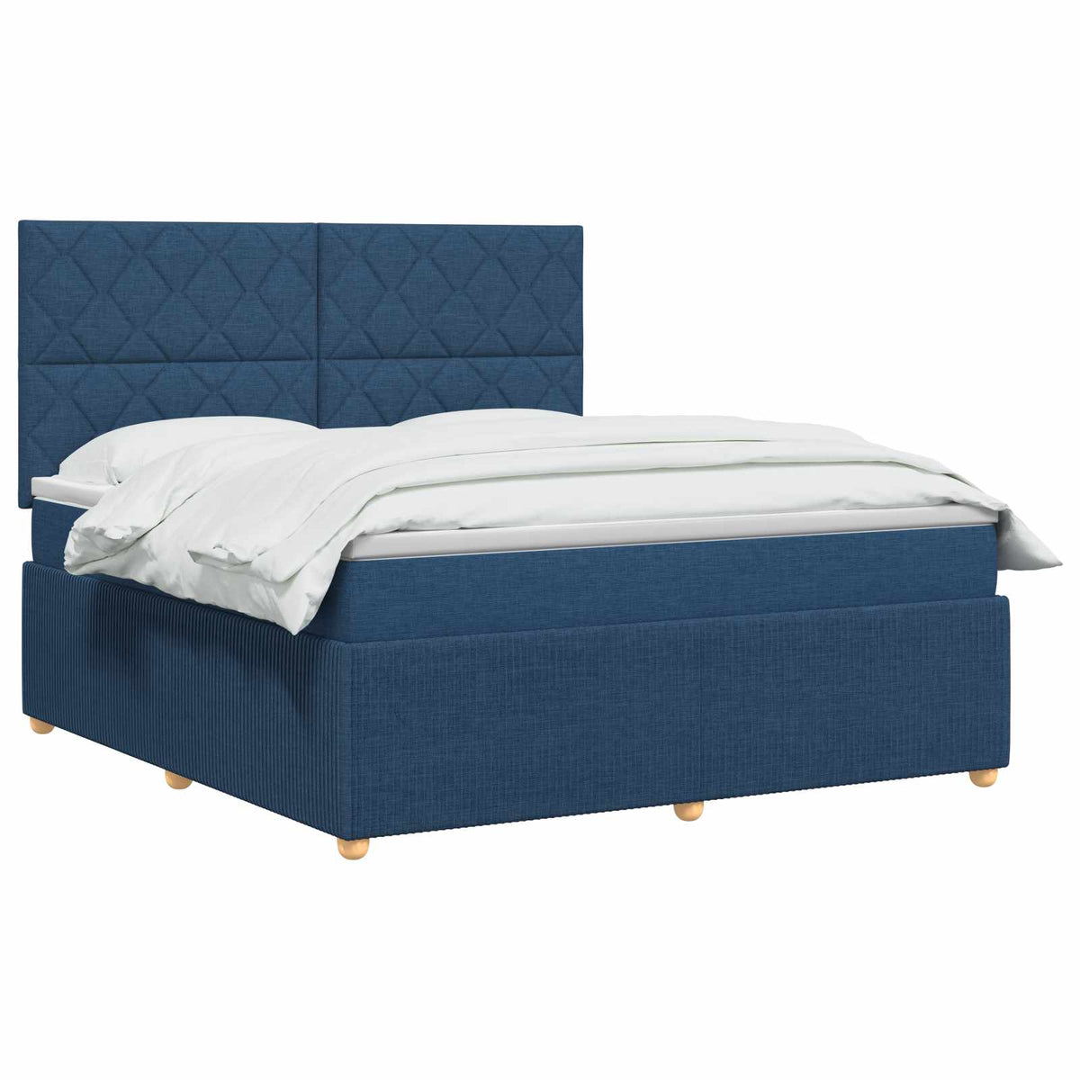 vidaXL Łóżko z box spring LED z materacem niebieski 140 x 190 cm