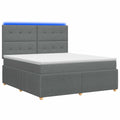 vidaXL Łóżko z box spring LED z materacem ciemnoszary 140 x 200 cm