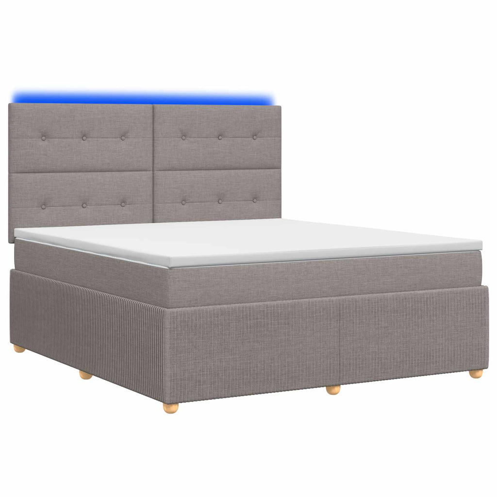 vidaXL Łóżko z box spring LED z materacem Ciemnoszary 140 x 200 cm