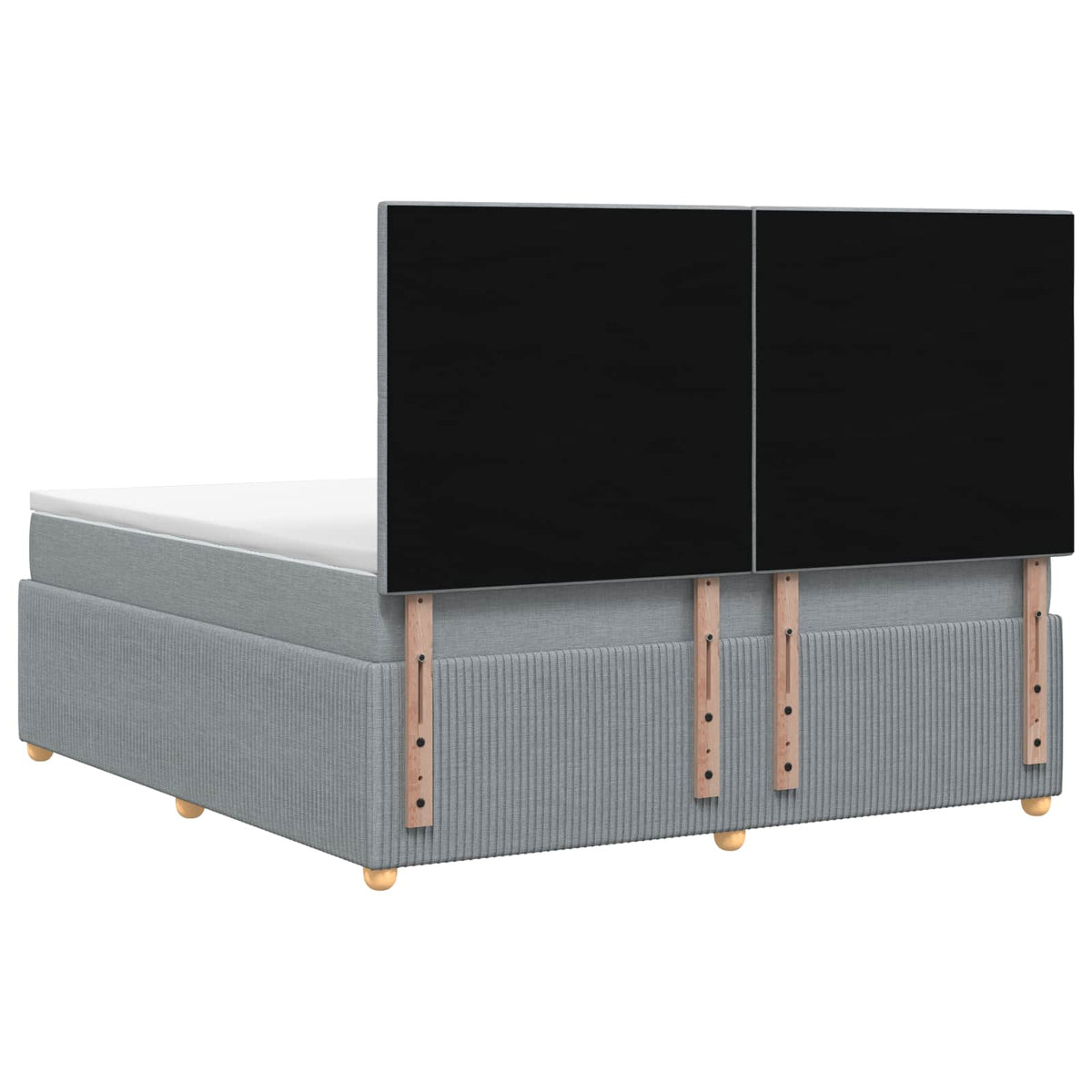 vidaXL Łóżko z box spring LED z materacem jasnoszary 140 x 200 cm