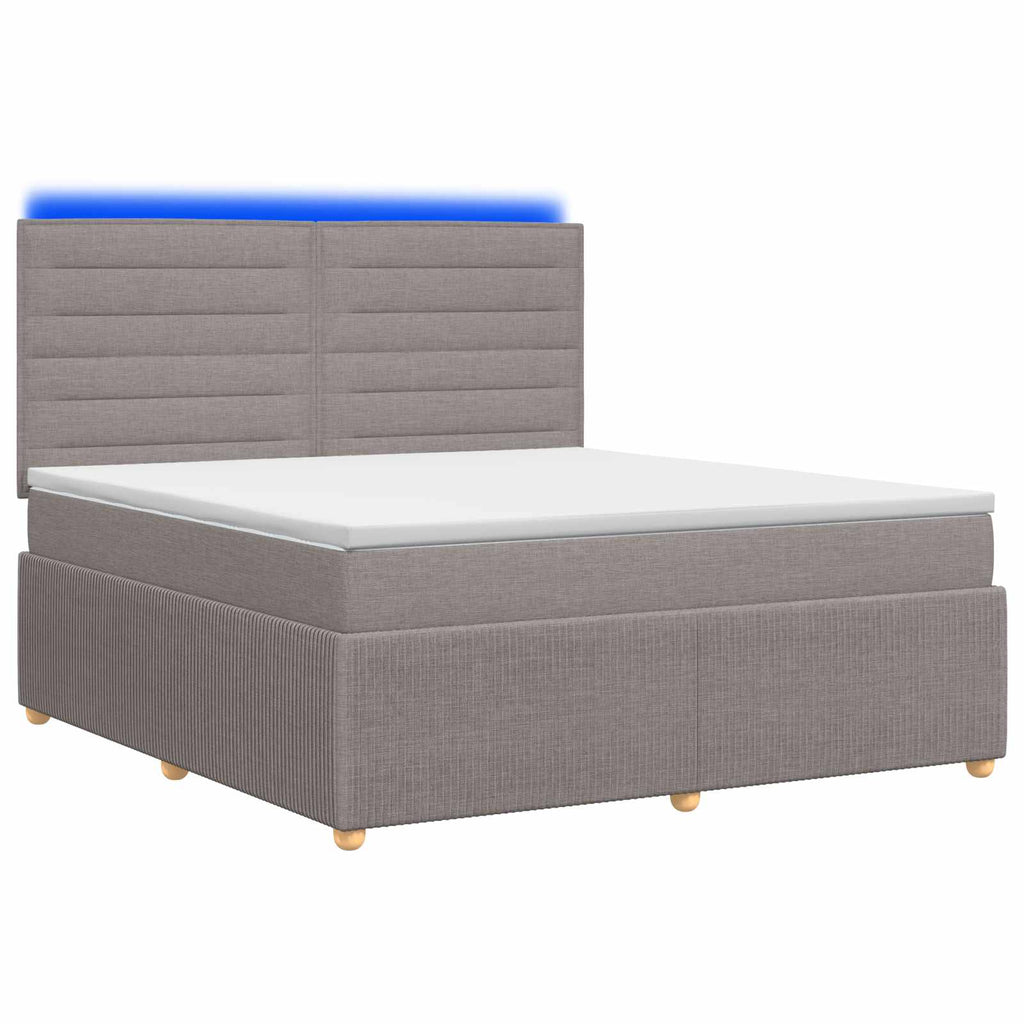 vidaXL Łóżko z box spring LED z materacem Ciemnoszary 160 x 200 cm
