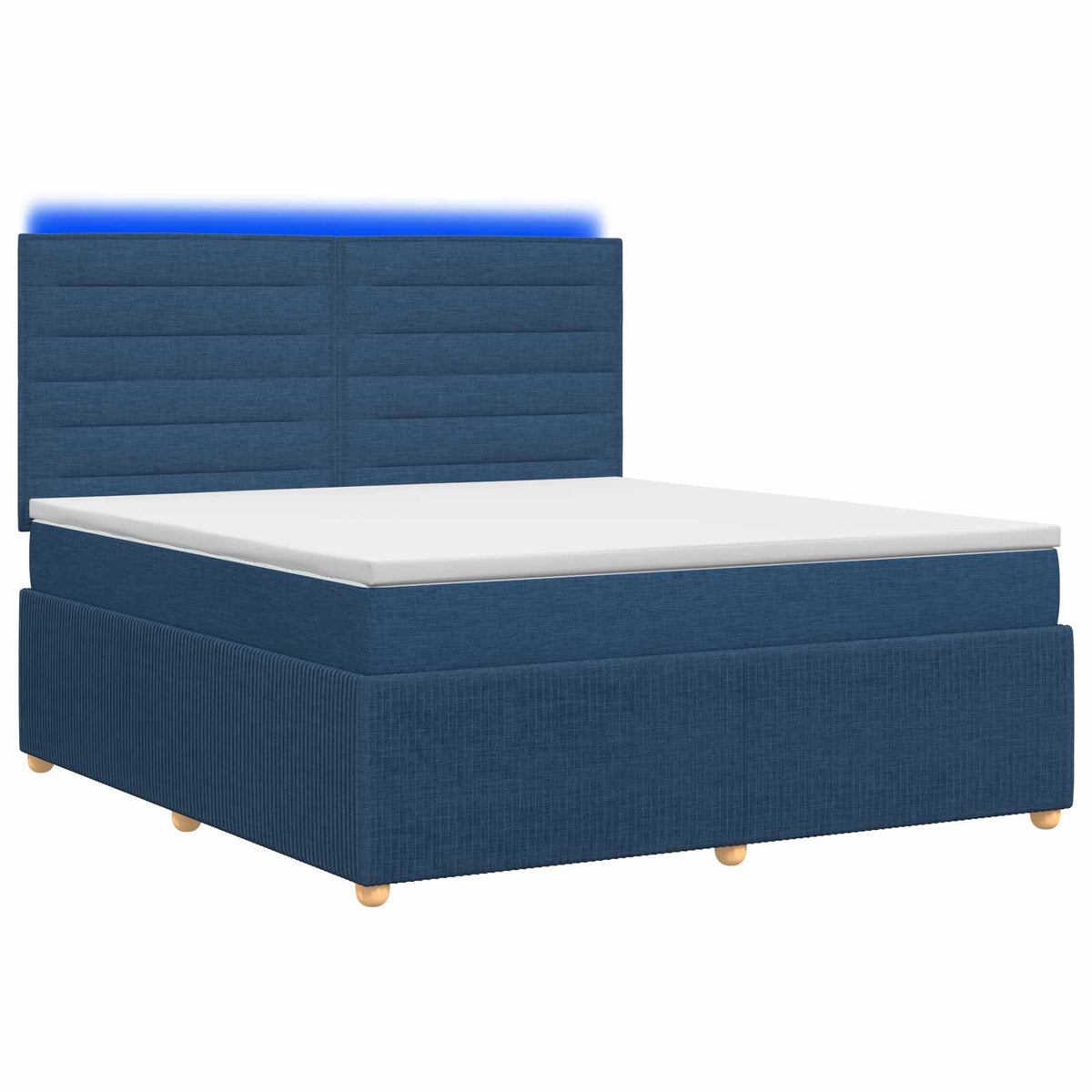 vidaXL Łóżko z box spring LED z materacem niebieski 160 x 200 cm