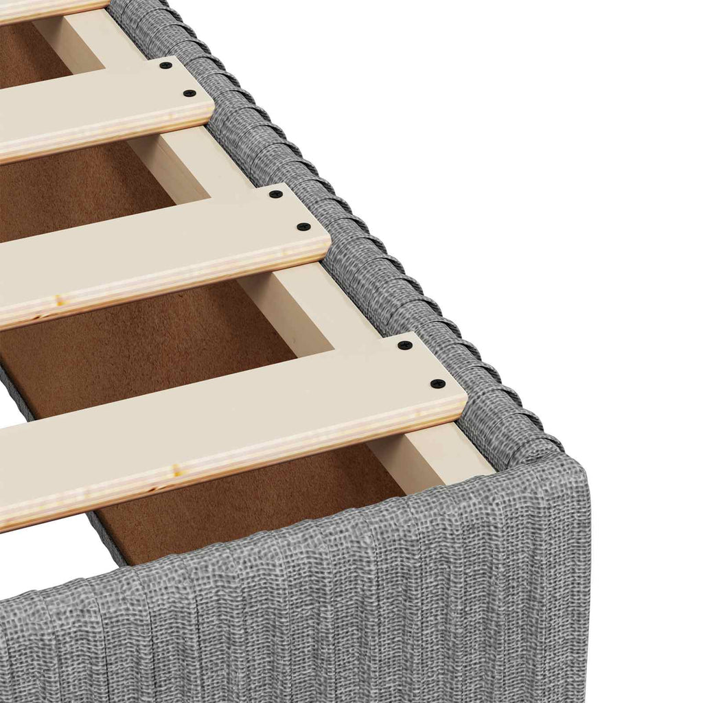 vidaXL Łóżko z box spring LED z materacem jasnoszary 160 x 200 cm