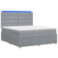 vidaXL Łóżko z box spring LED z materacem jasnoszary 160 x 200 cm