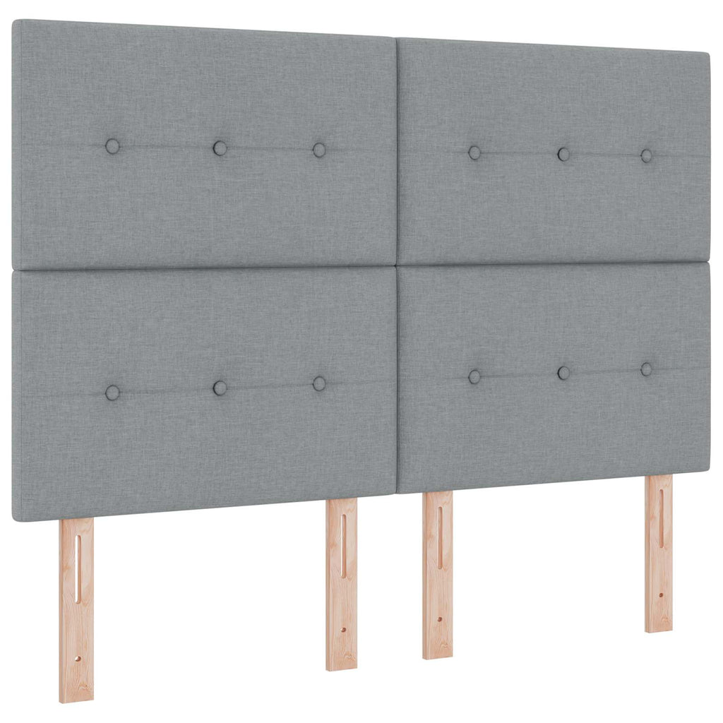 vidaXL Łóżko z box spring LED z materacem jasnoszary 160 x 200 cm