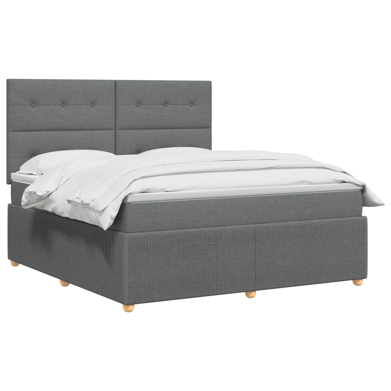 vidaXL Łóżko z box spring LED z materacem ciemnoszary 160 x 200 cm