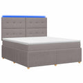 vidaXL Łóżko z box spring LED z materacem Ciemnoszary 160 x 200 cm