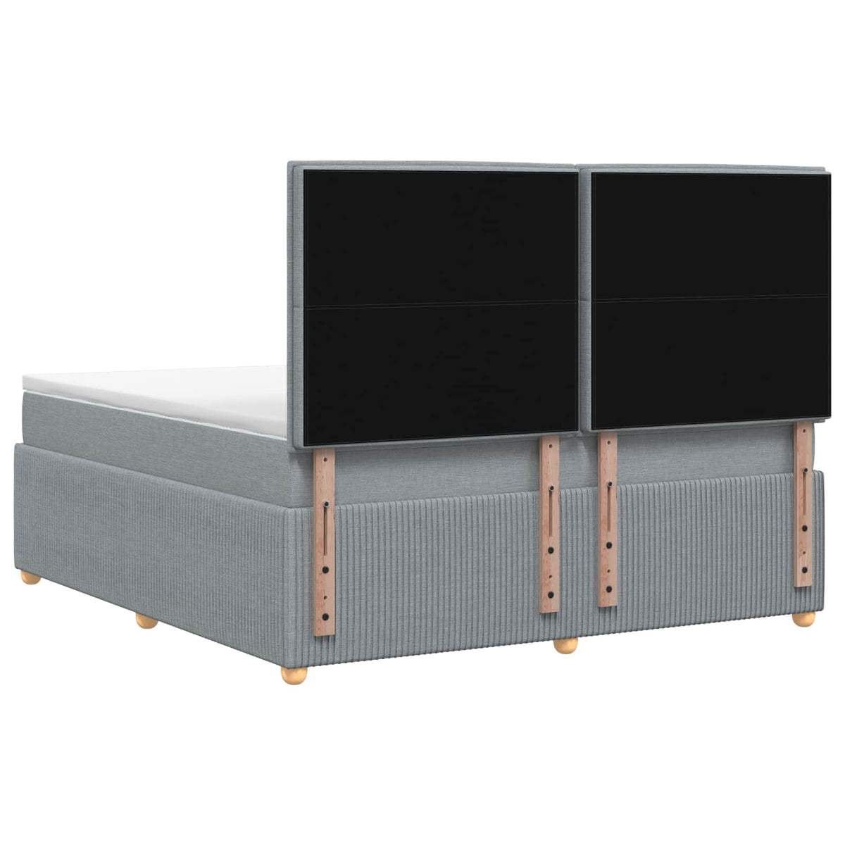 vidaXL Łóżko z box spring LED z materacem jasnoszary 180 x 200 cm