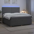 vidaXL Łóżko z box spring LED z materacem ciemnoszary 180 x 200 cm