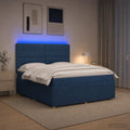 vidaXL Łóżko z box spring LED z materacem niebieski 180 x 200 cm