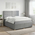 vidaXL Łóżko z box spring LED z materacem jasnoszary 160 x 200 cm