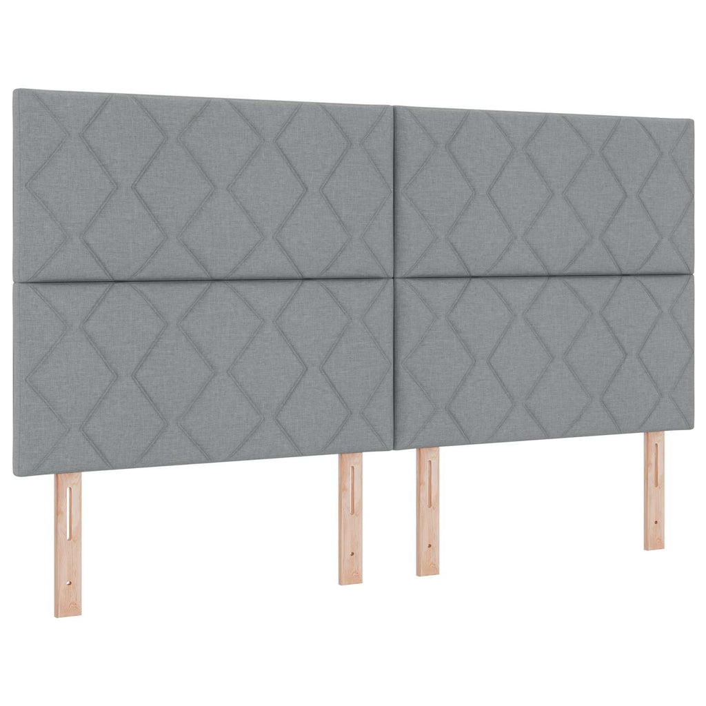 vidaXL Łóżko z box spring LED z materacem jasnoszary 180 x 200 cm