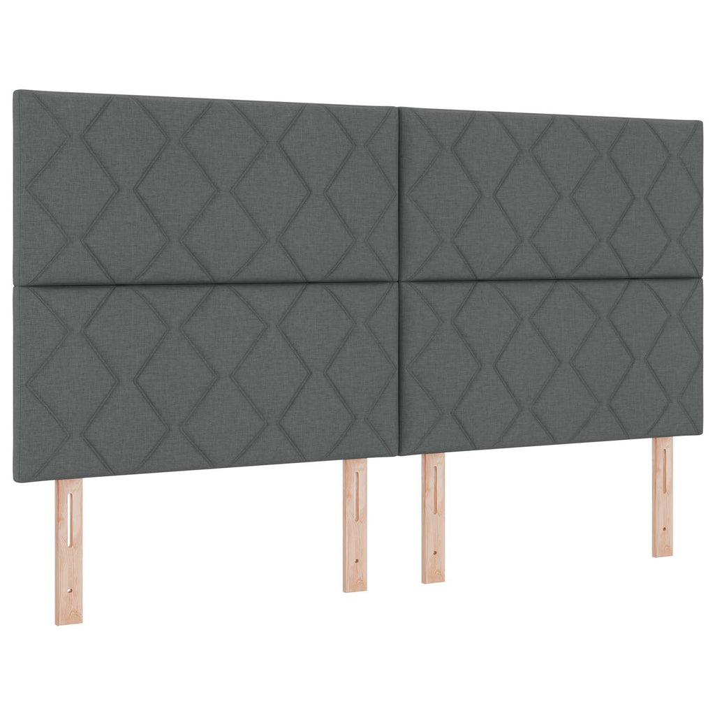 vidaXL Łóżko z box spring LED z materacem ciemnoszary 180 x 200 cm