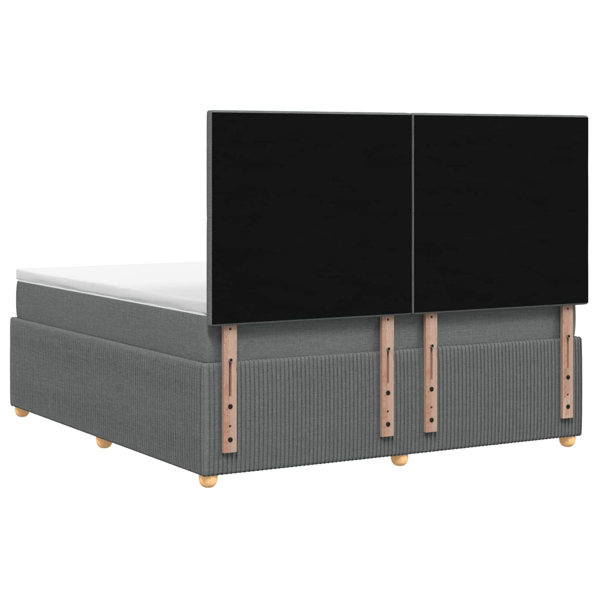 vidaXL Łóżko z box spring LED z materacem ciemnoszary 180 x 200 cm