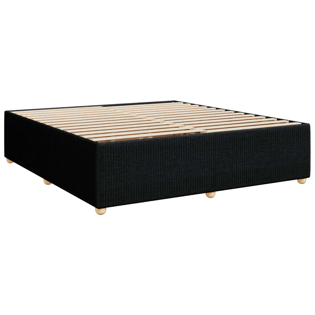 vidaXL Łóżko z box spring LED z materacem Czarny 180 x 200 cm tkanina