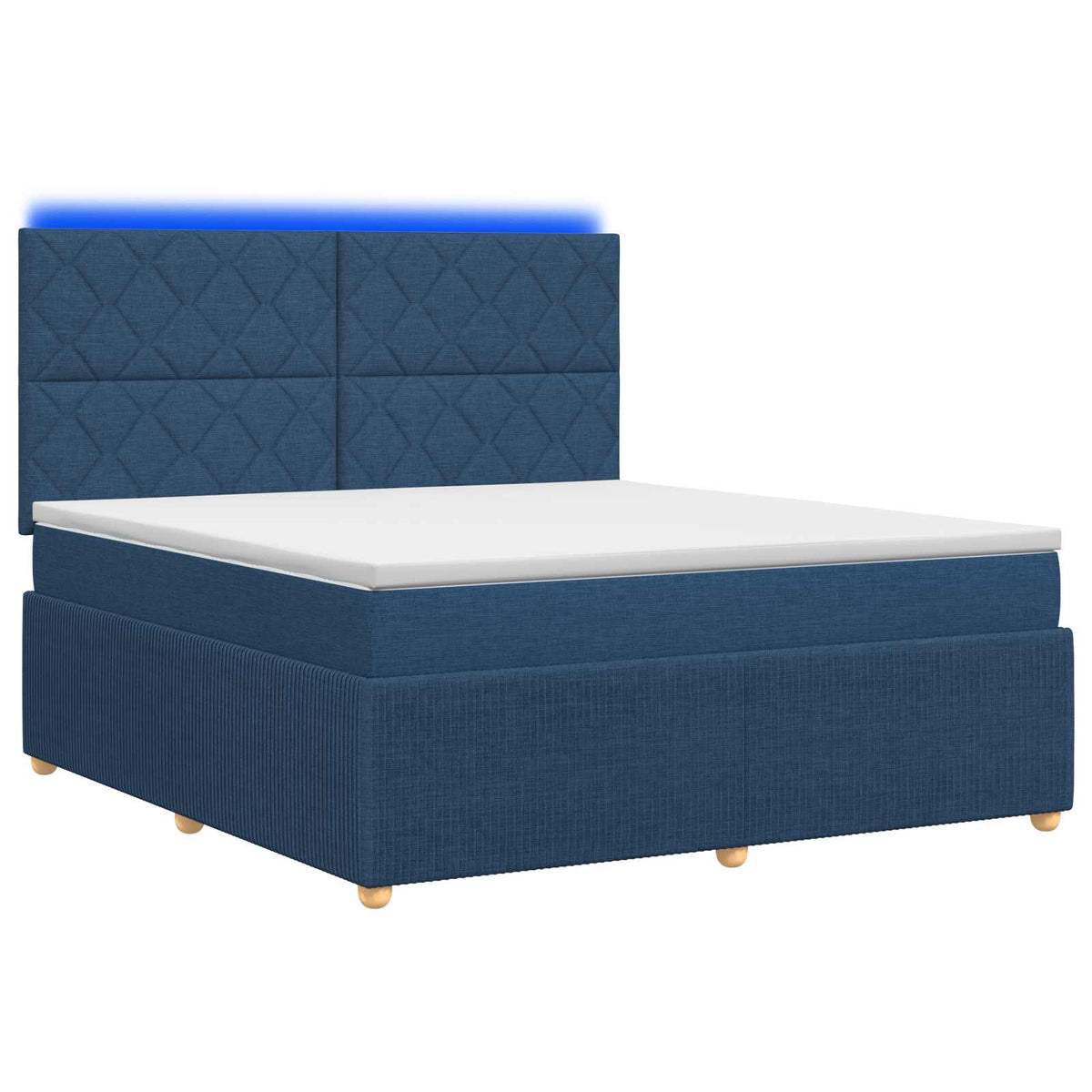 vidaXL Łóżko z box spring LED z materacem niebieski 180 x 200 cm