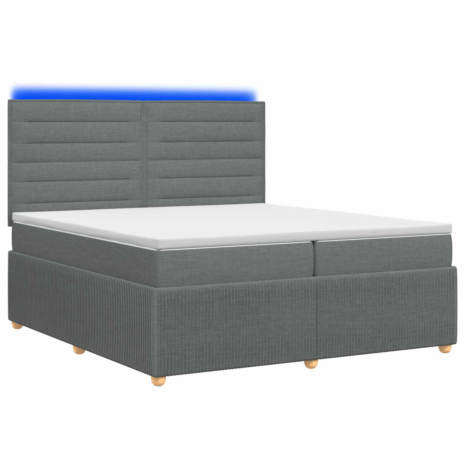 vidaXL Łóżko z box spring LED z materacem ciemnoszary 200 x 200 cm