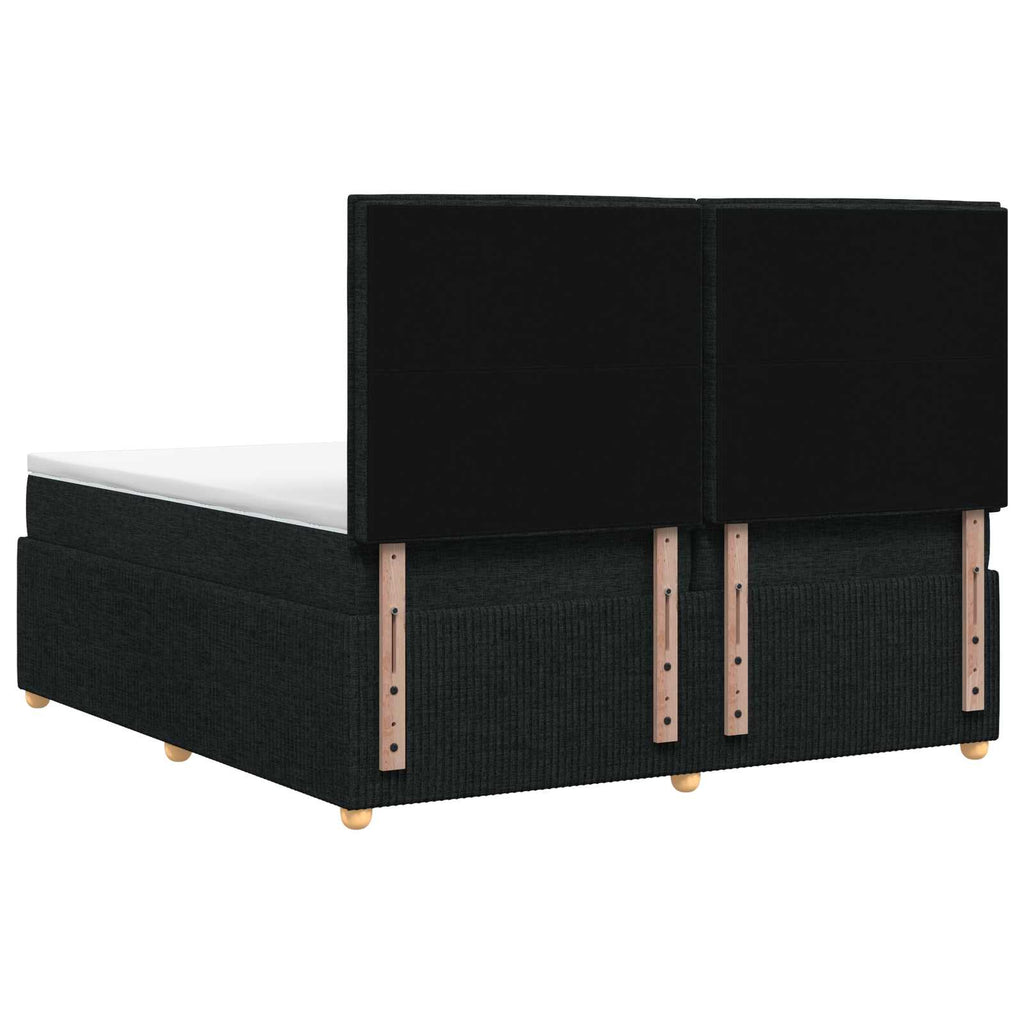 vidaXL Łóżko z box spring LED z materacem Czarny 200 x 200 cm tkanina