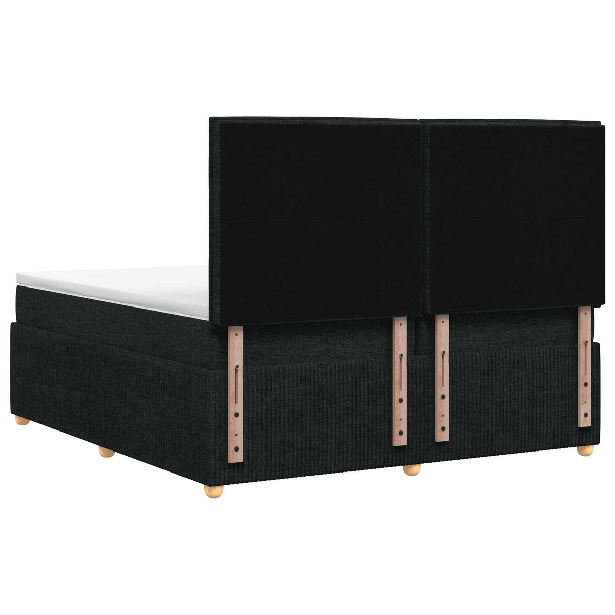 vidaXL Łóżko z box spring LED z materacem Czarny 200 x 200 cm tkanina