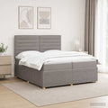 vidaXL Łóżko z box spring LED z materacem Ciemnoszary 200 x 200 cm