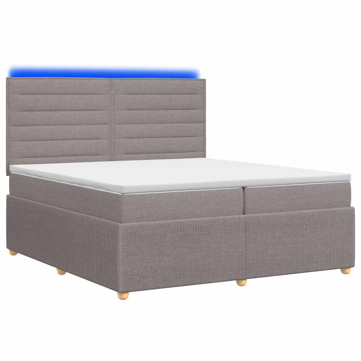 vidaXL Łóżko z box spring LED z materacem Ciemnoszary 200 x 200 cm