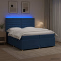 vidaXL Łóżko z box spring LED z materacem niebieski 200 x 200 cm