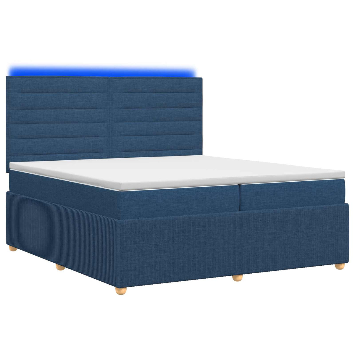 vidaXL Łóżko z box spring LED z materacem niebieski 200 x 200 cm