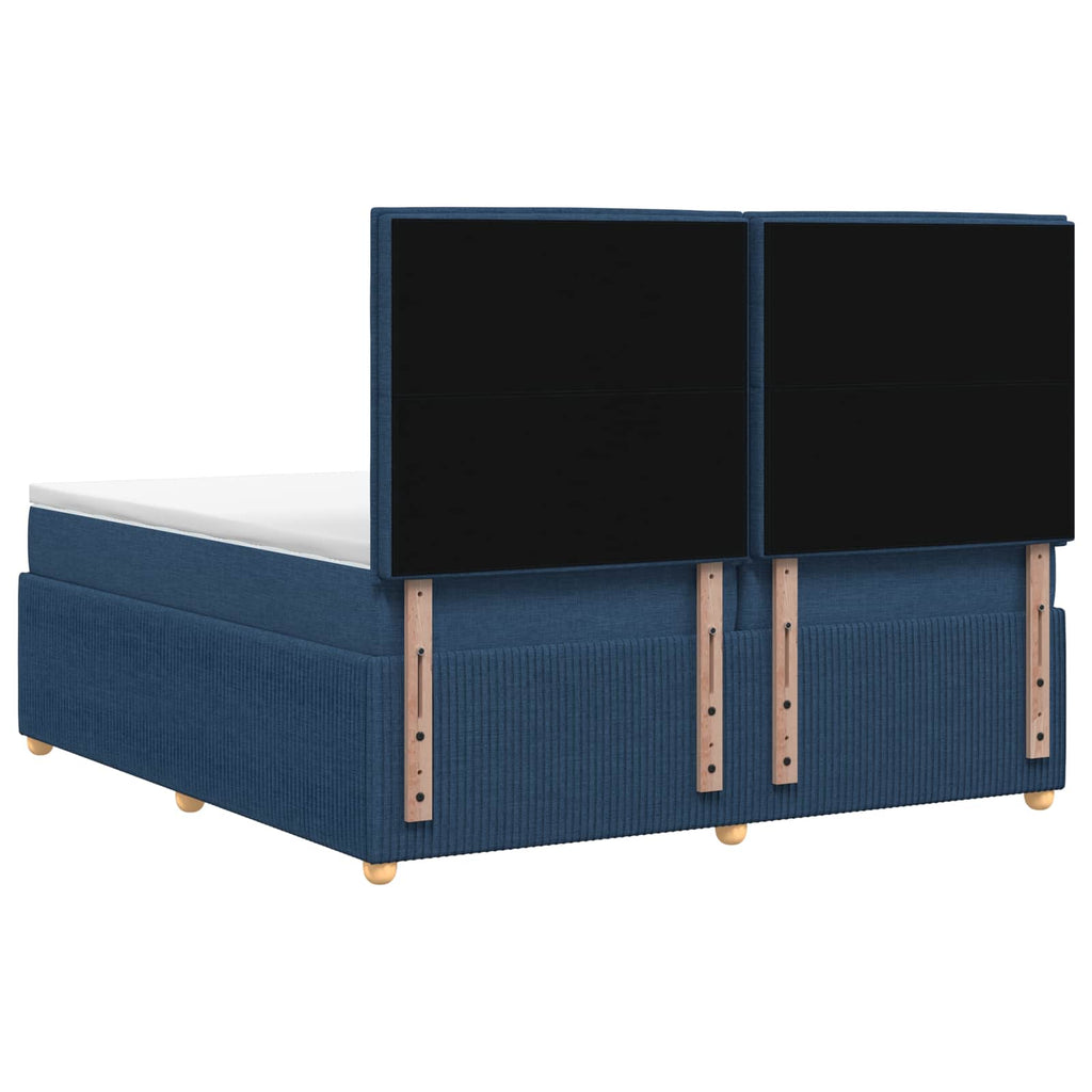 vidaXL Łóżko z box spring LED z materacem niebieski 200 x 200 cm