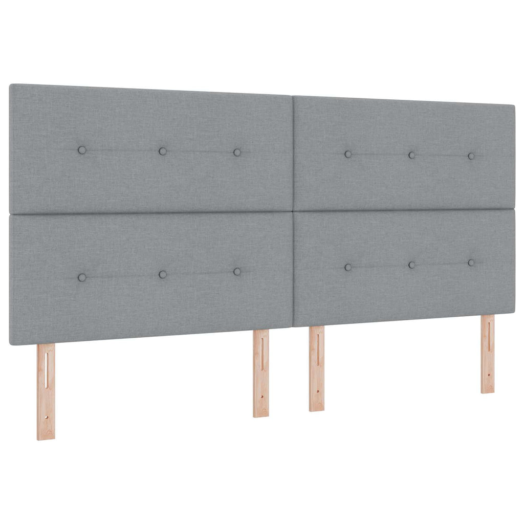 vidaXL Łóżko z box spring LED z materacem jasnoszary 200 x 200 cm