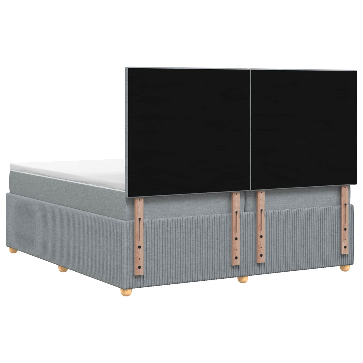 vidaXL Łóżko z box spring LED z materacem jasnoszary 200 x 200 cm