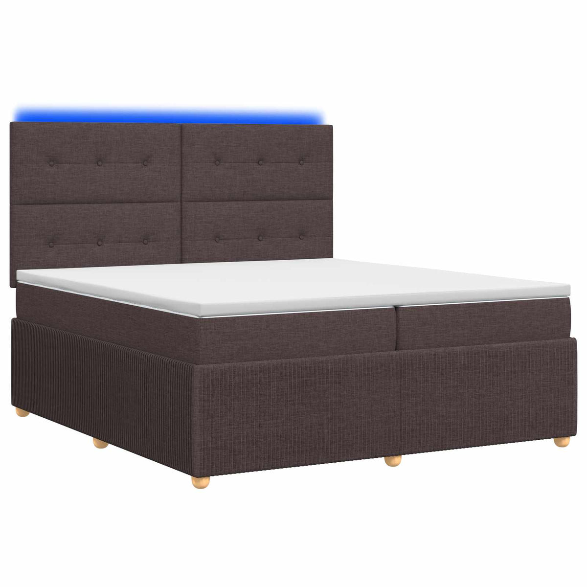 vidaXL Łóżko z box spring LED z materacem Ciemny brąz 200 x 200 cm