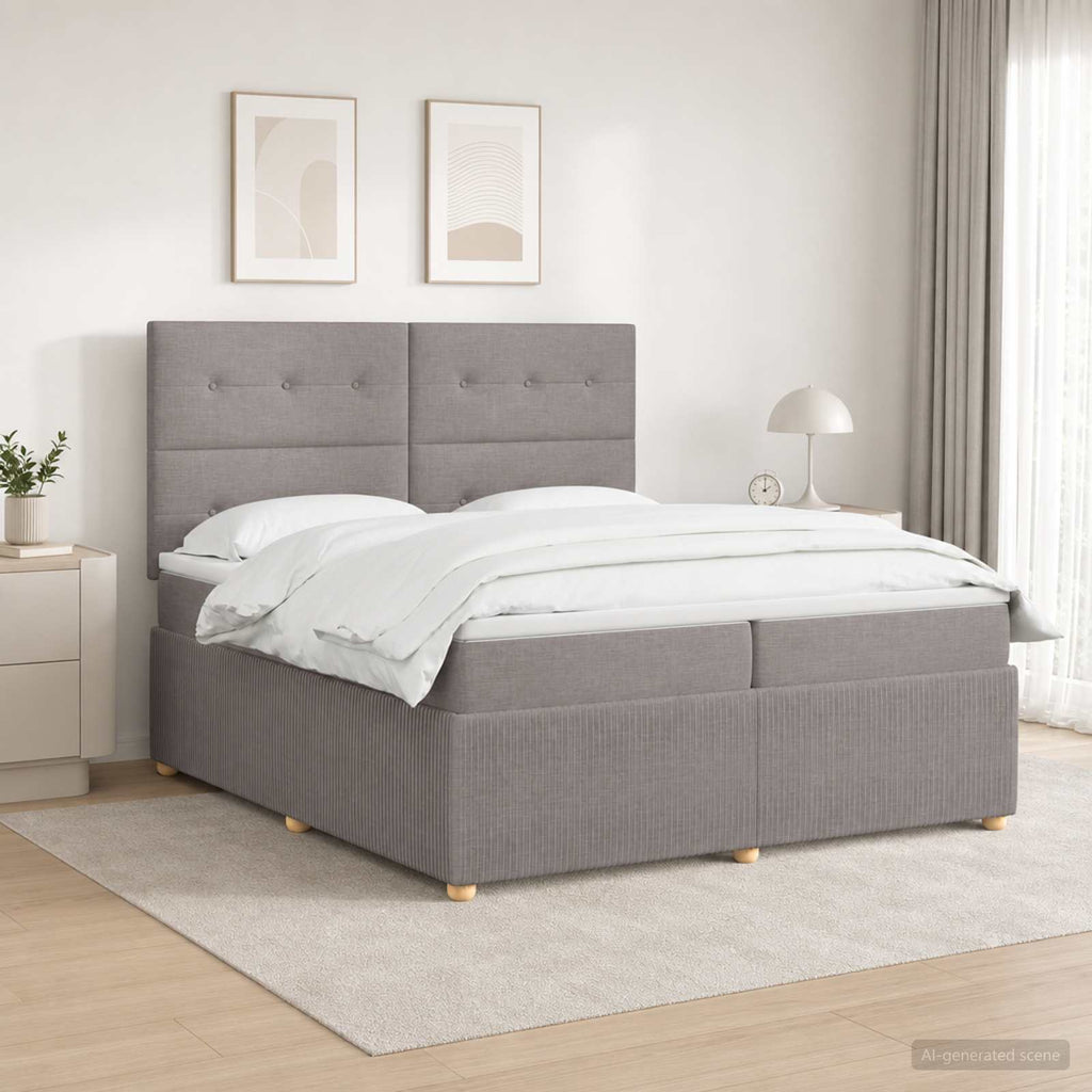 vidaXL Łóżko z box spring LED z materacem Ciemnoszary 200 x 200 cm