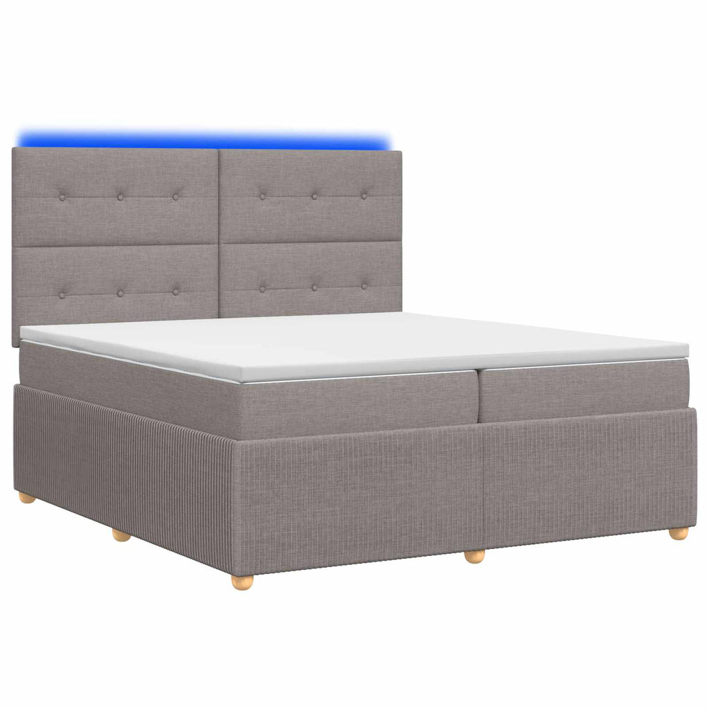 vidaXL Łóżko z box spring LED z materacem Ciemnoszary 200 x 200 cm