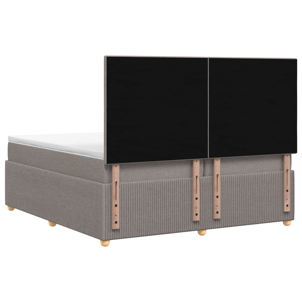 vidaXL Łóżko z box spring LED z materacem Ciemnoszary 200 x 200 cm