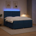vidaXL Łóżko z box spring LED z materacem niebieski 200 x 200 cm