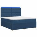 vidaXL Łóżko z box spring LED z materacem niebieski 200 x 200 cm